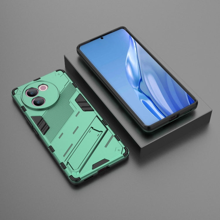 For vivo V30e 5G Global Punk Armor 2 in 1 PC + TPU Phone Case with Holder