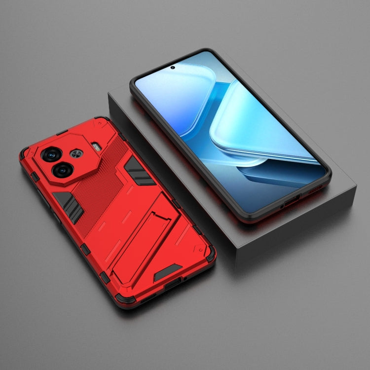 For vivo iQOO Z9 Turbo 5G Punk Armor 2 in 1 PC + TPU Phone Case with Holder
