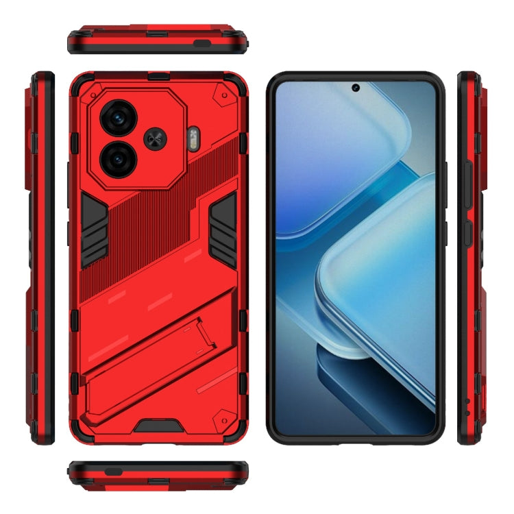 For vivo iQOO Z9 Turbo 5G Punk Armor 2 in 1 PC + TPU Phone Case with Holder