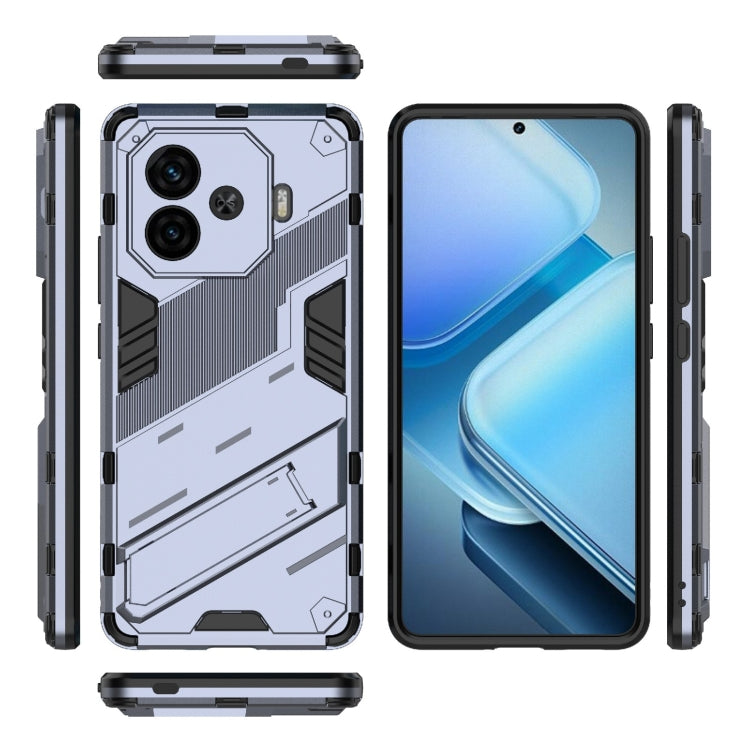 For vivo iQOO Z9 Turbo 5G Punk Armor 2 in 1 PC + TPU Phone Case with Holder