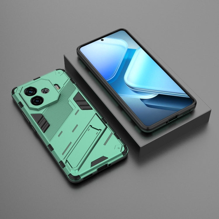 For vivo iQOO Z9 Turbo 5G Punk Armor 2 in 1 PC + TPU Phone Case with Holder