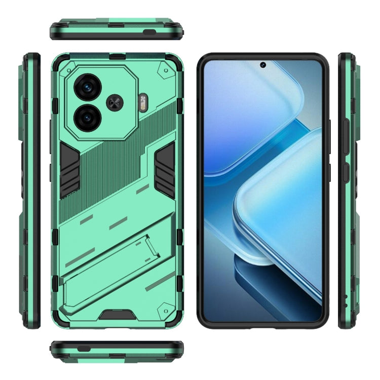 For vivo iQOO Z9 Turbo 5G Punk Armor 2 in 1 PC + TPU Phone Case with Holder