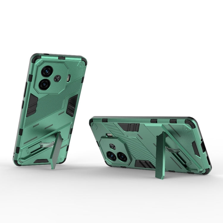 For vivo iQOO Z9 Turbo 5G Punk Armor 2 in 1 PC + TPU Phone Case with Holder