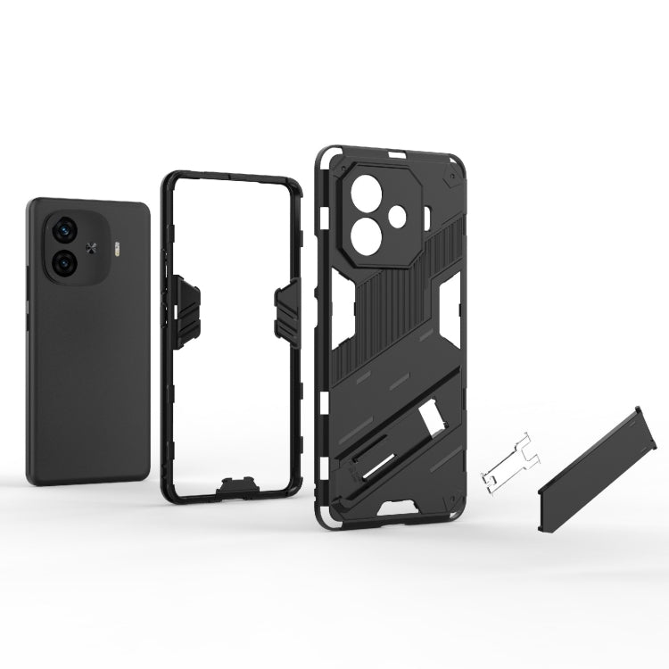 For vivo iQOO Z9 Turbo 5G Punk Armor 2 in 1 PC + TPU Phone Case with Holder