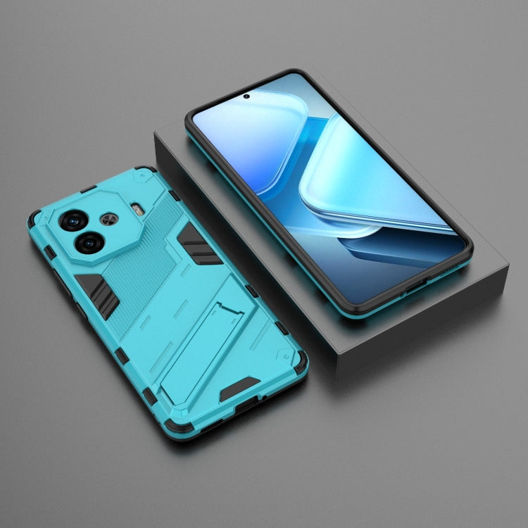 For vivo iQOO Z9 Turbo 5G Punk Armor 2 in 1 PC + TPU Phone Case with Holder