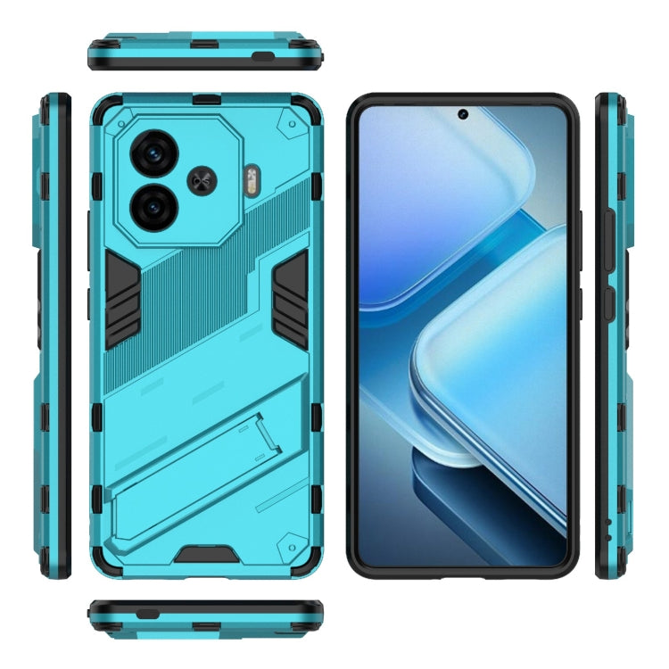 For vivo iQOO Z9 Turbo 5G Punk Armor 2 in 1 PC + TPU Phone Case with Holder