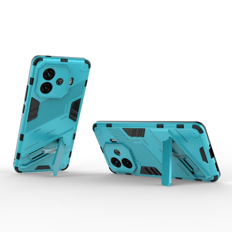 For vivo iQOO Z9 Turbo 5G Punk Armor 2 in 1 PC + TPU Phone Case with Holder