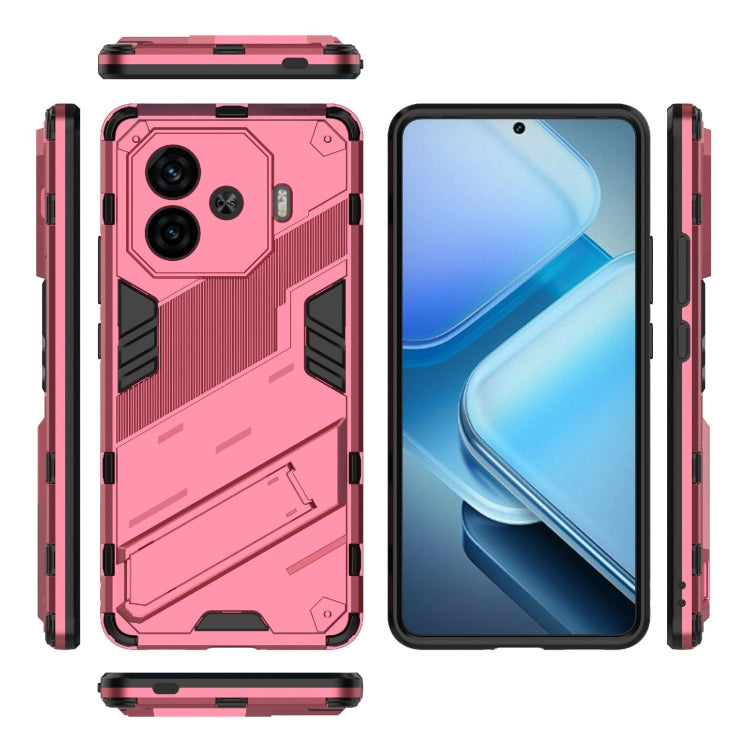 For vivo iQOO Z9 Turbo 5G Punk Armor 2 in 1 PC + TPU Phone Case with Holder