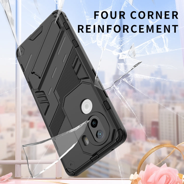 For vivo iQOO Z9s 5G Global Punk Armor 2 in 1 PC + TPU Phone Case with Holder