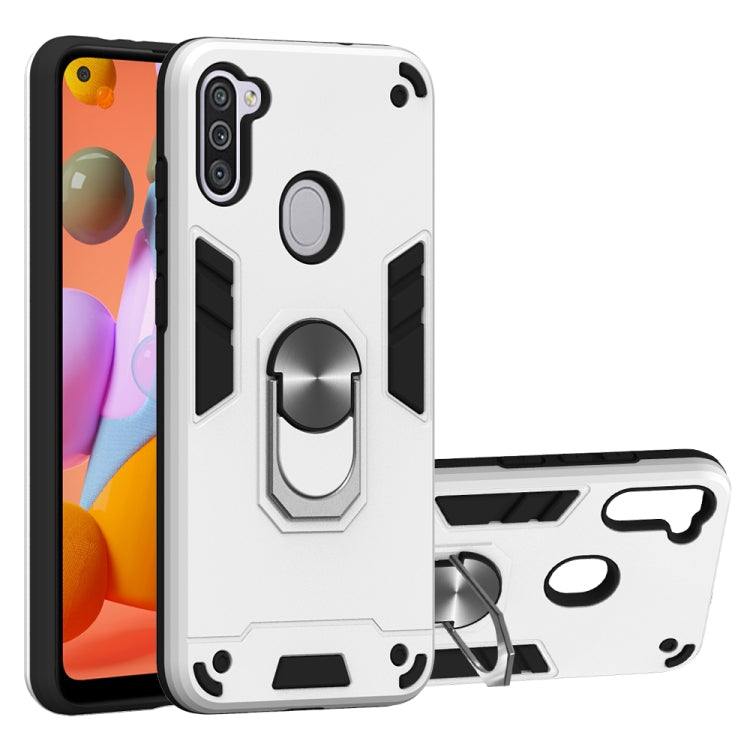 For Samsung Galaxy A11 / M11 2 in 1 Armour Series PC + TPU Protective Case with Ring Holder