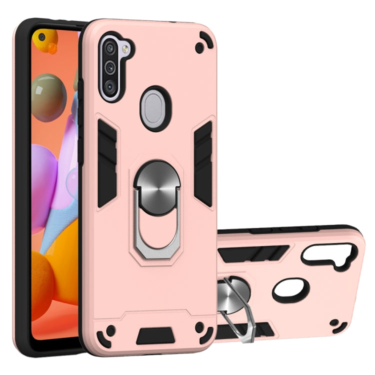 For Samsung Galaxy A11 / M11 2 in 1 Armour Series PC + TPU Protective Case with Ring Holder
