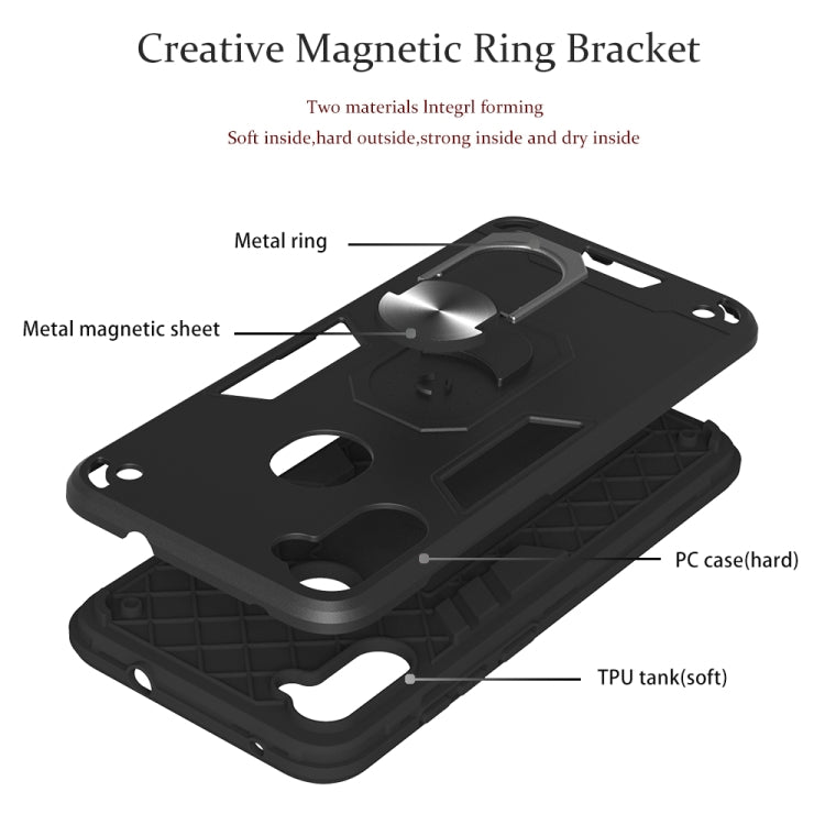 For Samsung Galaxy A11 / M11 2 in 1 Armour Series PC + TPU Protective Case with Ring Holder