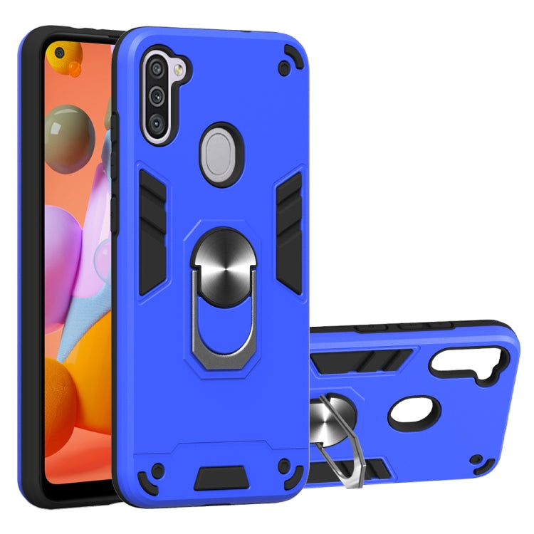 For Samsung Galaxy A11 / M11 2 in 1 Armour Series PC + TPU Protective Case with Ring Holder