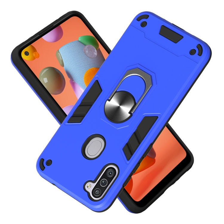For Samsung Galaxy A11 / M11 2 in 1 Armour Series PC + TPU Protective Case with Ring Holder