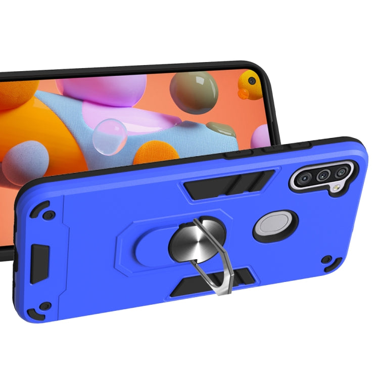 For Samsung Galaxy A11 / M11 2 in 1 Armour Series PC + TPU Protective Case with Ring Holder