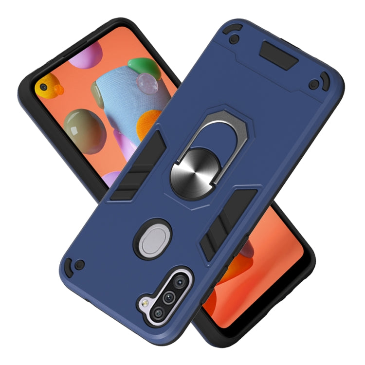 For Samsung Galaxy A11 / M11 2 in 1 Armour Series PC + TPU Protective Case with Ring Holder