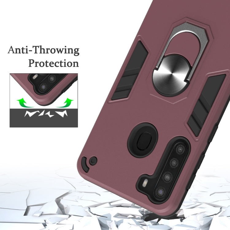 For Samsung Galaxy A21(EU Version) 2 in 1 Armour Series PC + TPU Protective Case with Ring Holder