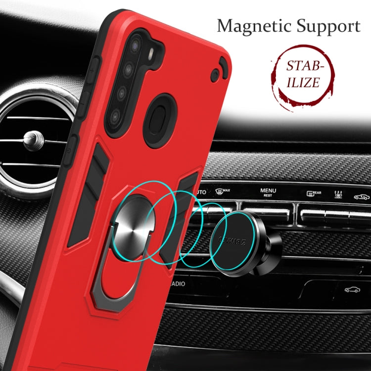 For Samsung Galaxy A21(EU Version) 2 in 1 Armour Series PC + TPU Protective Case with Ring Holder