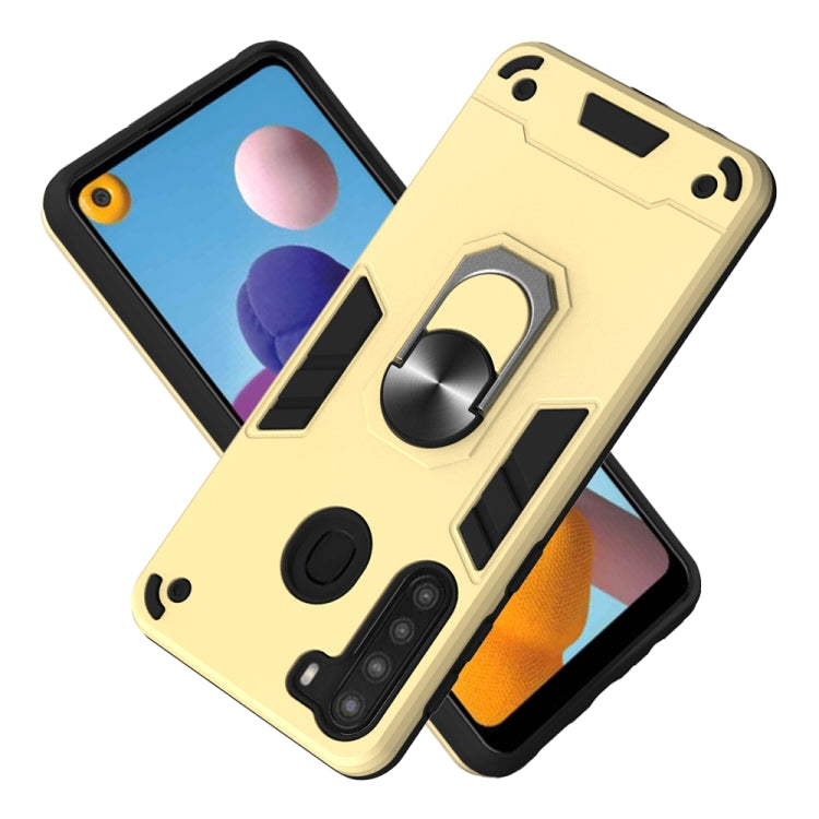 For Samsung Galaxy A21(EU Version) 2 in 1 Armour Series PC + TPU Protective Case with Ring Holder