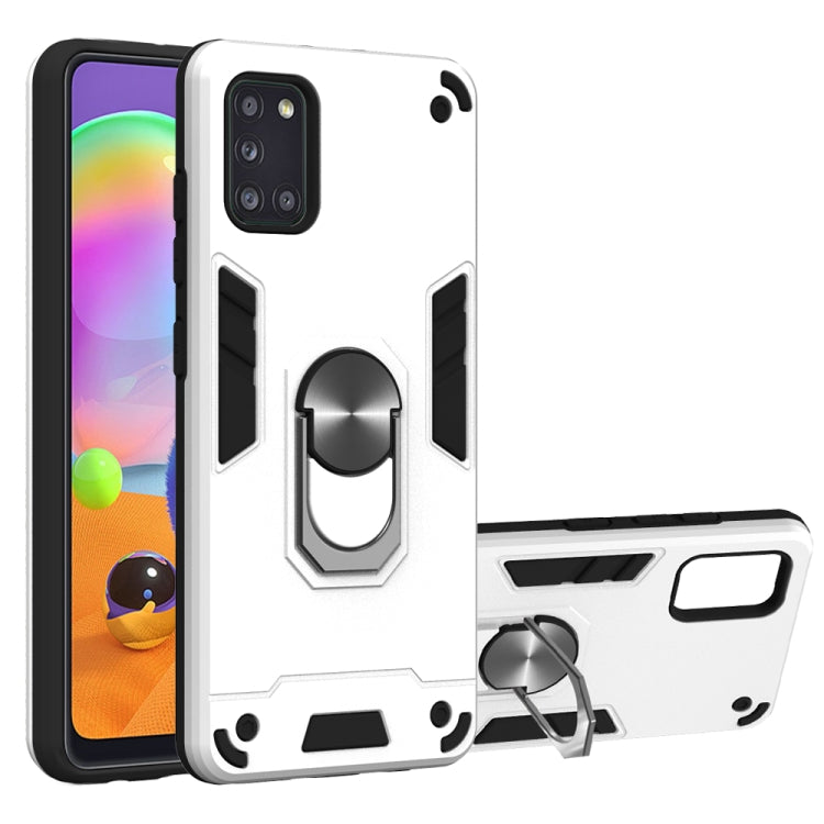 For Samsung Galaxy A31 2 in 1 Armour Series PC + TPU Protective Case with Ring Holder
