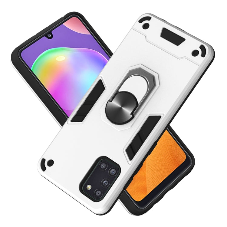 For Samsung Galaxy A31 2 in 1 Armour Series PC + TPU Protective Case with Ring Holder