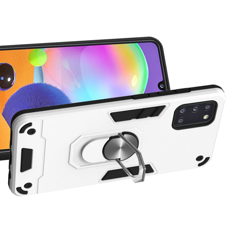 For Samsung Galaxy A31 2 in 1 Armour Series PC + TPU Protective Case with Ring Holder