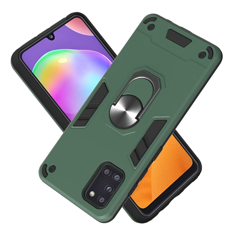 For Samsung Galaxy A31 2 in 1 Armour Series PC + TPU Protective Case with Ring Holder