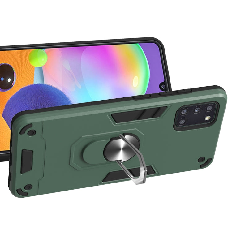 For Samsung Galaxy A31 2 in 1 Armour Series PC + TPU Protective Case with Ring Holder