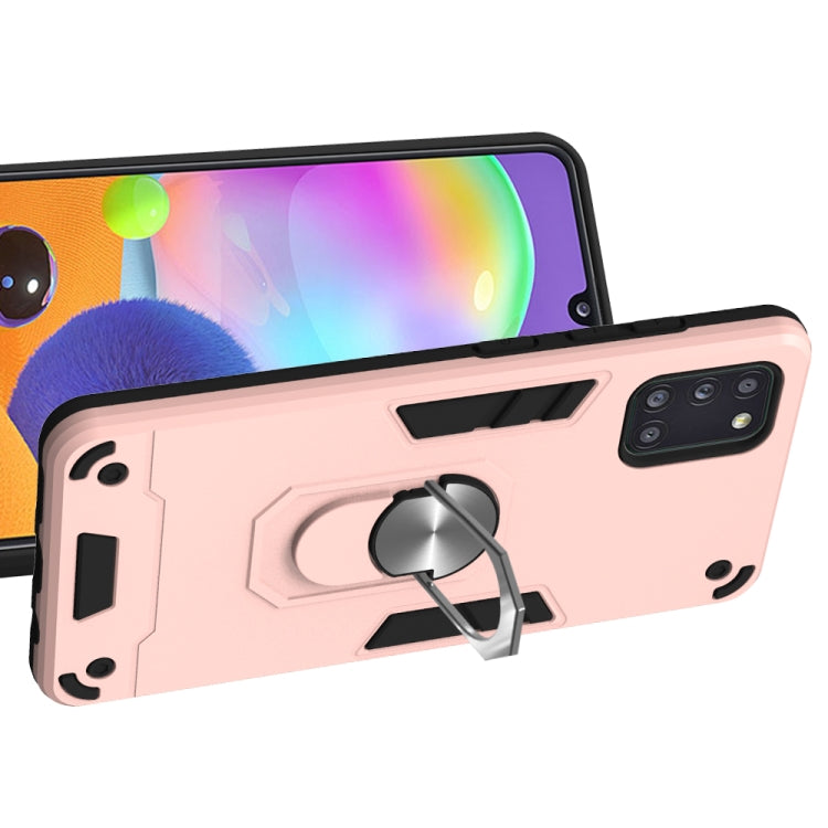 For Samsung Galaxy A31 2 in 1 Armour Series PC + TPU Protective Case with Ring Holder