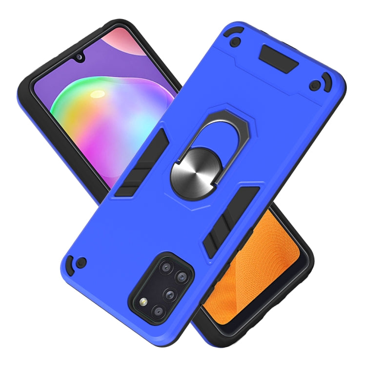 For Samsung Galaxy A31 2 in 1 Armour Series PC + TPU Protective Case with Ring Holder