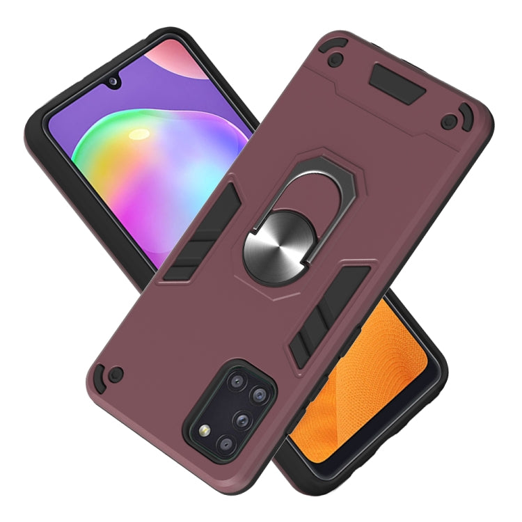 For Samsung Galaxy A31 2 in 1 Armour Series PC + TPU Protective Case with Ring Holder
