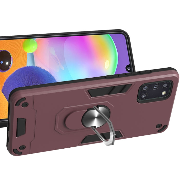For Samsung Galaxy A31 2 in 1 Armour Series PC + TPU Protective Case with Ring Holder