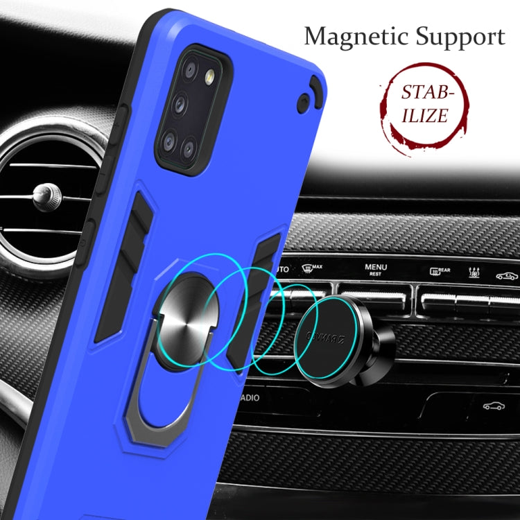 For Samsung Galaxy A31 2 in 1 Armour Series PC + TPU Protective Case with Ring Holder