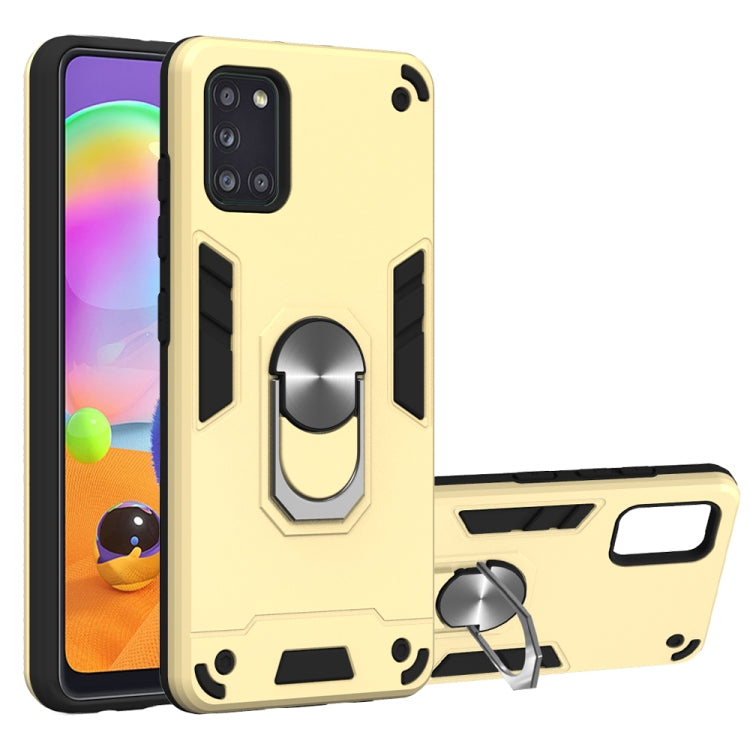 For Samsung Galaxy A31 2 in 1 Armour Series PC + TPU Protective Case with Ring Holder
