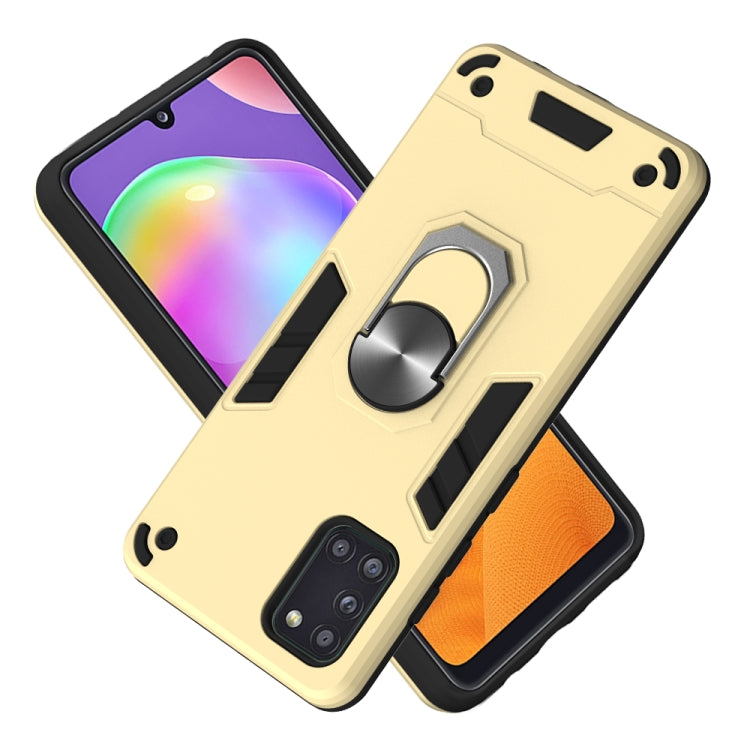 For Samsung Galaxy A31 2 in 1 Armour Series PC + TPU Protective Case with Ring Holder