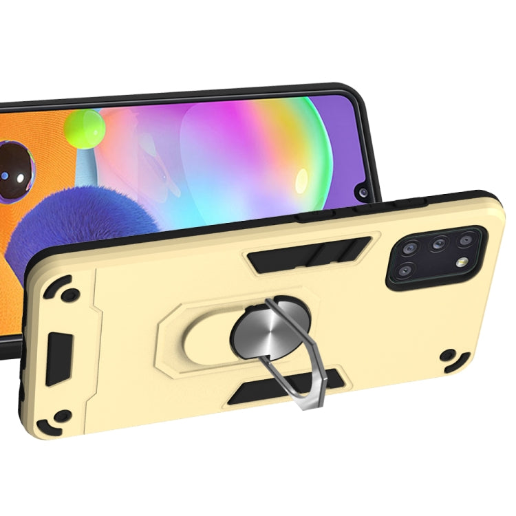 For Samsung Galaxy A31 2 in 1 Armour Series PC + TPU Protective Case with Ring Holder