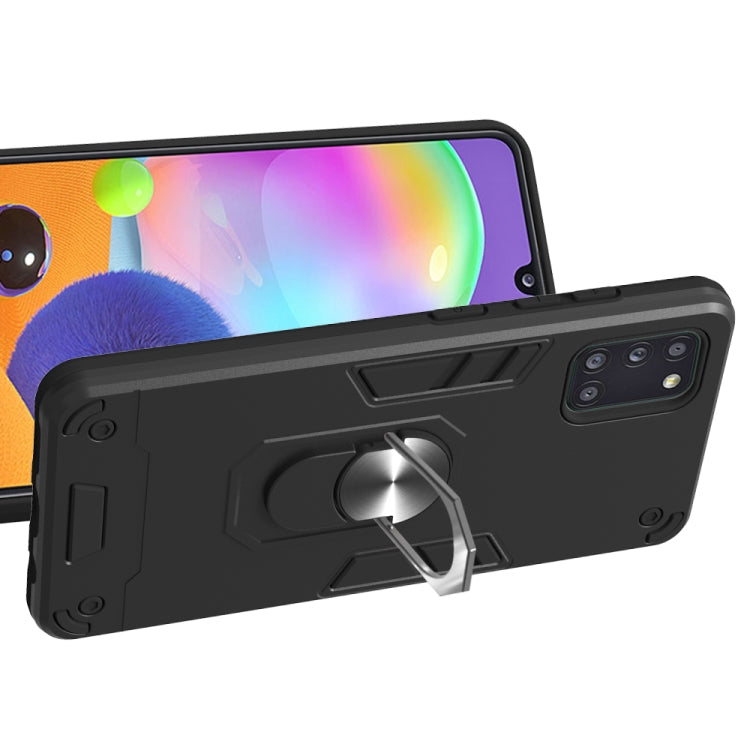 For Samsung Galaxy A31 2 in 1 Armour Series PC + TPU Protective Case with Ring Holder