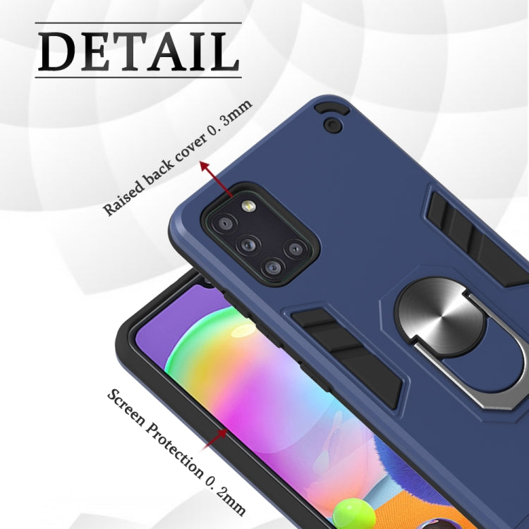 For Samsung Galaxy A31 2 in 1 Armour Series PC + TPU Protective Case with Ring Holder