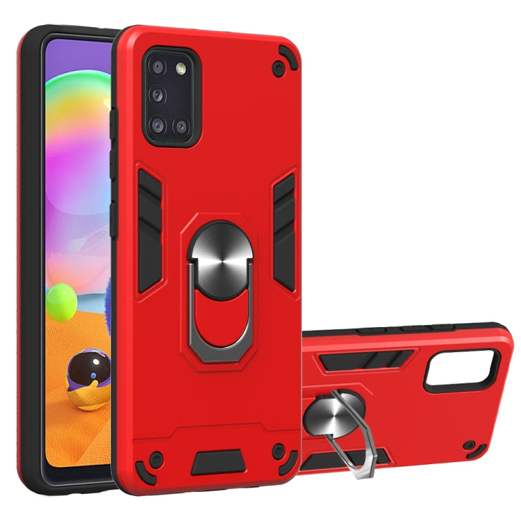 For Samsung Galaxy A31 2 in 1 Armour Series PC + TPU Protective Case with Ring Holder