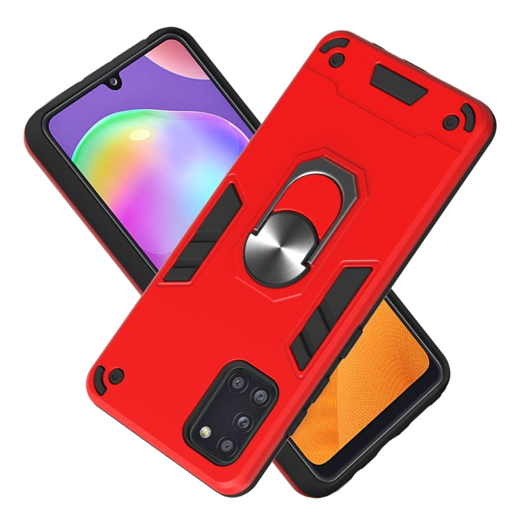 For Samsung Galaxy A31 2 in 1 Armour Series PC + TPU Protective Case with Ring Holder