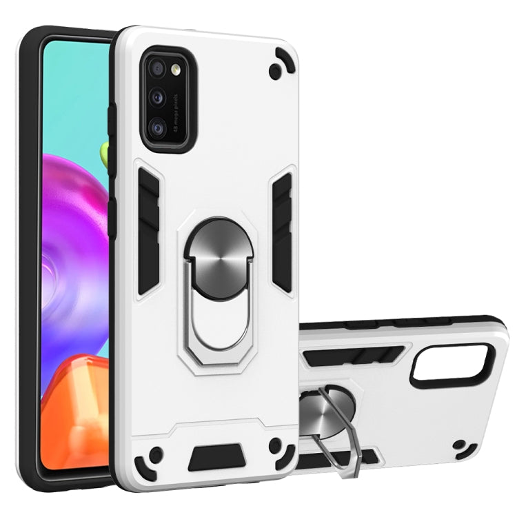 For Samsung Galaxy A41 2 in 1 Armour Series PC + TPU Protective Case with Ring Holder