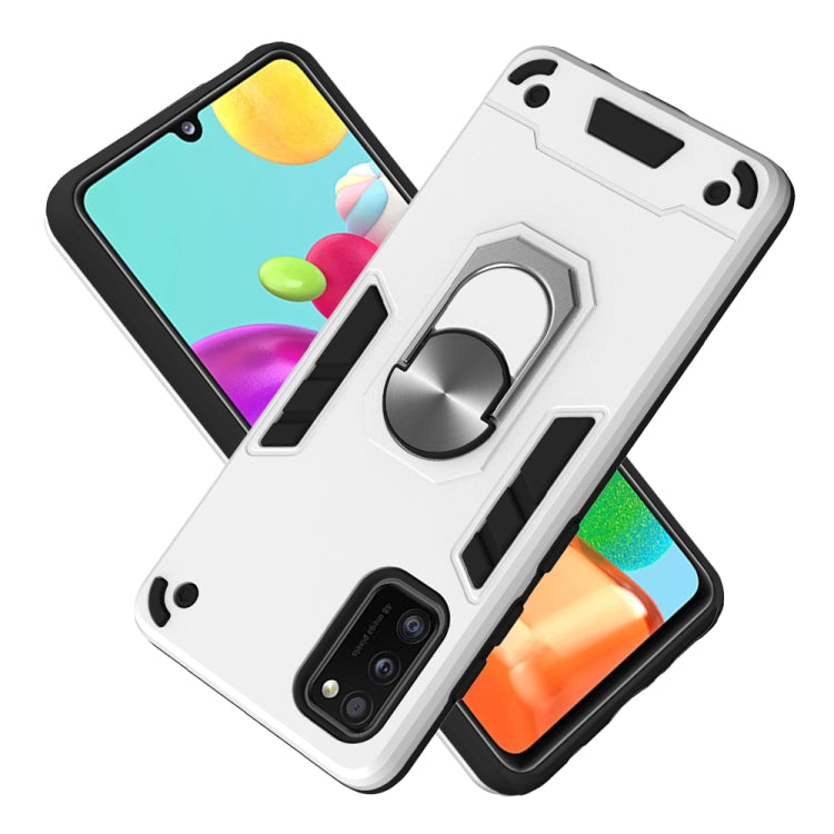 For Samsung Galaxy A41 2 in 1 Armour Series PC + TPU Protective Case with Ring Holder