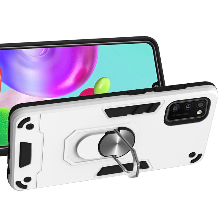 For Samsung Galaxy A41 2 in 1 Armour Series PC + TPU Protective Case with Ring Holder