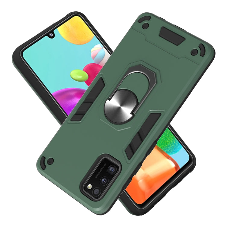 For Samsung Galaxy A41 2 in 1 Armour Series PC + TPU Protective Case with Ring Holder