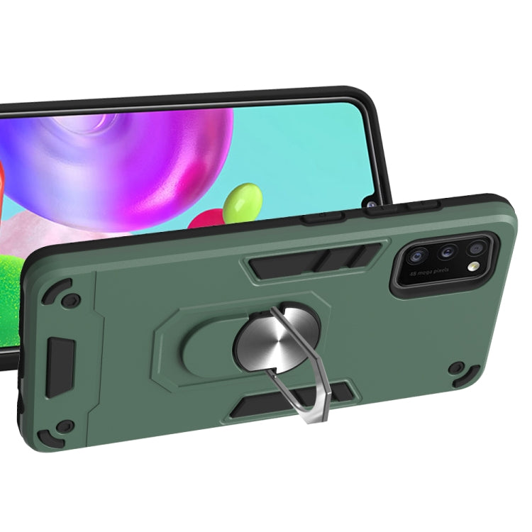 For Samsung Galaxy A41 2 in 1 Armour Series PC + TPU Protective Case with Ring Holder