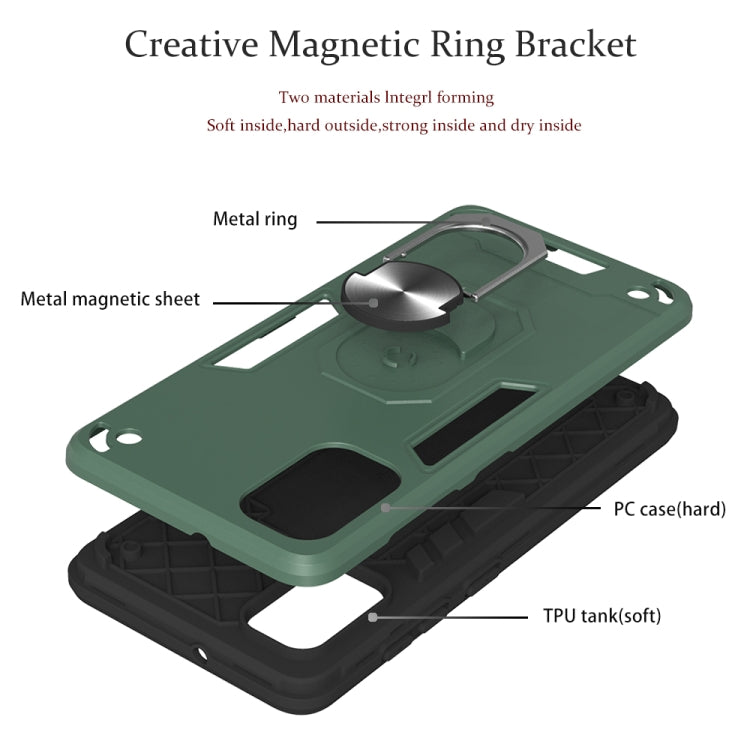 For Samsung Galaxy A41 2 in 1 Armour Series PC + TPU Protective Case with Ring Holder