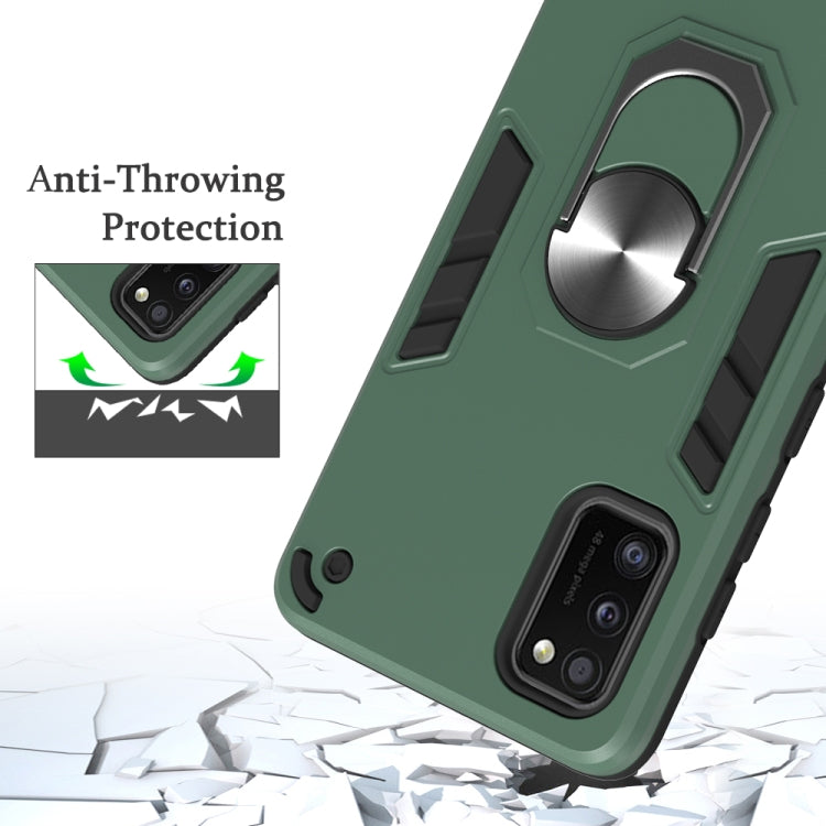For Samsung Galaxy A41 2 in 1 Armour Series PC + TPU Protective Case with Ring Holder