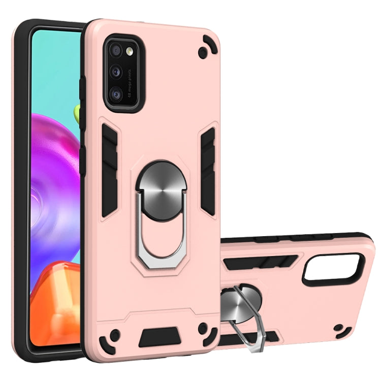 For Samsung Galaxy A41 2 in 1 Armour Series PC + TPU Protective Case with Ring Holder