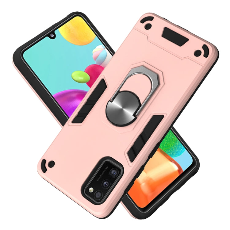 For Samsung Galaxy A41 2 in 1 Armour Series PC + TPU Protective Case with Ring Holder
