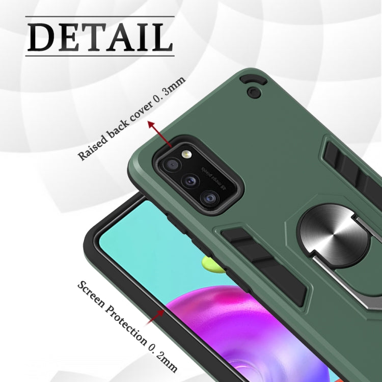 For Samsung Galaxy A41 2 in 1 Armour Series PC + TPU Protective Case with Ring Holder